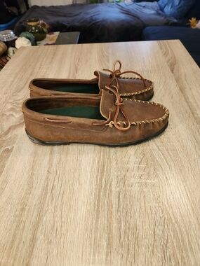 Hush Puppies Brown Leather Moccasin Loafers